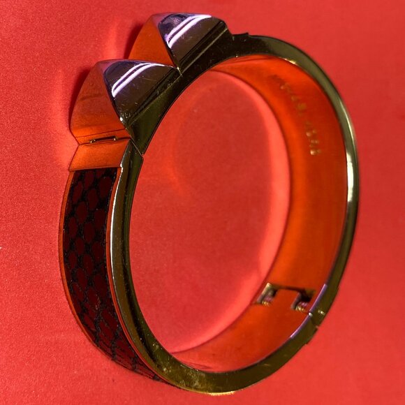 Michael Kors Rose Gold-Tone Hinged Bangle Bracelet - Picture 2 of 4